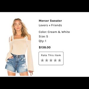 lovers and friends mercer sweater size small